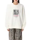 Ganni Off-white Isoli Kittens Drop Shoulder Sweatshirt