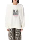 Ganni Off-white Isoli Kittens Drop Shoulder Sweatshirt