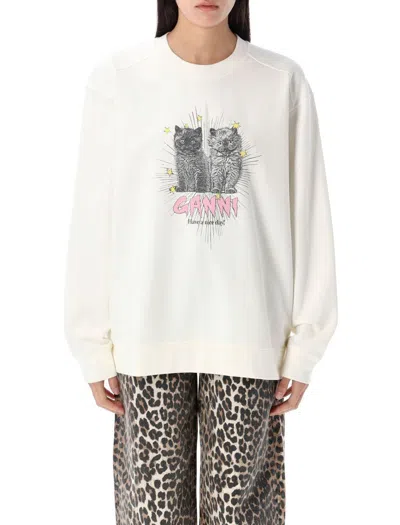 GANNI GANNI CATS SWEATSHIRT