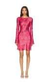 Ganni Printed Satin Mini Dress Raspberry Wine In Raspberry Wine