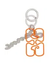 Ganni Chain-embellished Keyring In Silver