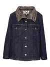 Ganni Dark Blue Neppy Denim Jacket In Blue