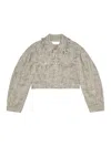 Ganni Tweed Jacket In Gray
