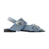 Ganni Denim Ballerina Charms And Buckles In Blue