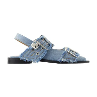 Ganni Charms Ballerinas In Blue