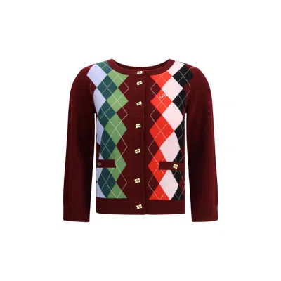 GANNI CHECK CARDIGAN