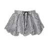 Ganni Vichy Pattern Balloon Miniskirt In Multi