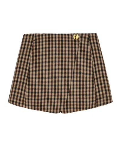 Ganni Check Mini Skirt In Multi