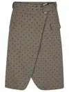 Ganni Check Pattern Skirt With Polka Dots In Brown