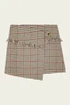 Ganni Checked Wrap Mini Skirt