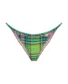 Ganni Checked Bikini Bottoms In Green