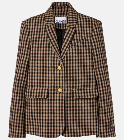 GANNI CHECKED BLAZER
