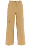 Ganni Checked Canvas Trousers For Men In Beige