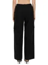 Ganni Checked Canvas Trousers For Men In Black