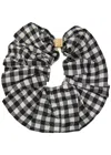 Ganni Checked Crinkled Taffeta Scrunchie