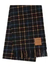 Ganni Checked Fringed Scarf In Multi