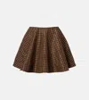 Ganni Checked Miniskirt In Brown