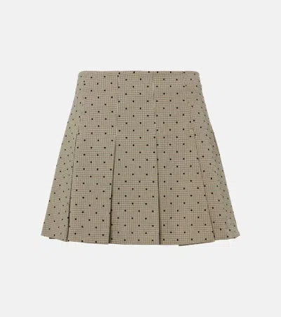 Ganni Checked Miniskirt In Tiger's Eye