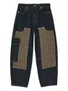 Ganni Neppy Carpenter Jeans In Dark Blue Stone In Multi