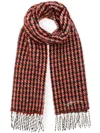 Ganni Checked Scarf In Red