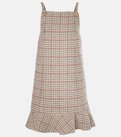 Ganni Dress With Check Pattern In Multicoloured