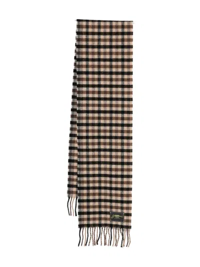 Ganni Checked Wool Scarf In Multi