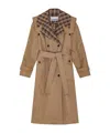Ganni Checkered-lapel Belted Trench Coat In Brown