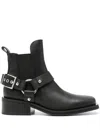 Ganni Chelsea Biker Ankle Boots In Black