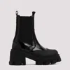 Ganni Cleated Heeled Mid Chelsea Boots In Black