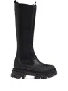 Ganni Black Cleated High Chelsea Boots