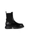 Ganni Womens Patent Faux Leather Black Pull On Chelsea Boots Uk7 In Black