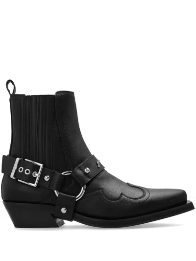 Ganni Western Fitted Chelsea Boots For Women In Black