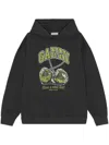 Ganni Women Cherries Organic Cotton Hoodie In Black
