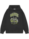Ganni Women Cherries Organic Cotton Hoodie In Black