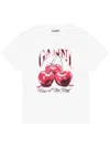 Ganni Basic Jersey Cherry Relaxed T-shirt In White