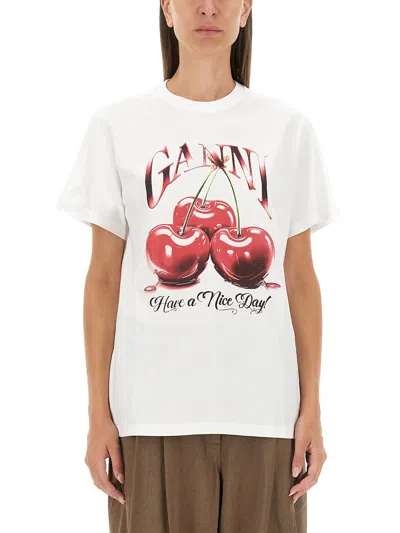 GANNI "CHERRY" T-SHIRT