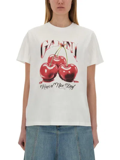 GANNI GANNI "CHERRY" T-SHIRT