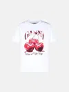 Ganni Basic Jersey Cherry Relaxed T-shirt In White