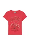 Ganni Red Baby Fit Future Cherry T-shirt In Red