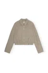 Ganni Light Melange Suiting Jacket Beige In Tan