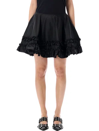 Ganni Chic Recycled Mini Skirt For Women In Black