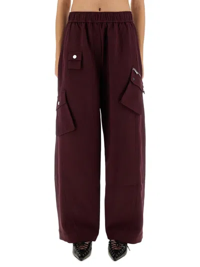 Ganni Chic Twill Pants In Burgundy