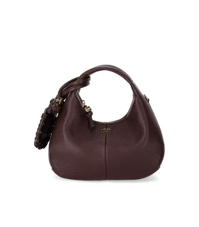 Ganni Chicory Coffee Mini Hobo Bag In Brown