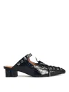 Ganni Mules With Laces In Black Oleatex