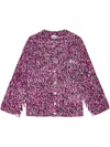 Ganni Hand Knitted Wool Cardigan In Pink