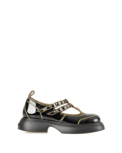 Ganni Chunky Sole Black Mary Jane Shoes