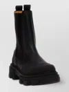Ganni 55mm Leather Boots With Ankle Height In Black