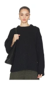 Ganni Chunky Wool Mix Sweater In Black