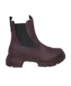 Ganni Recycled Rubber Heeled City Boot In Black
