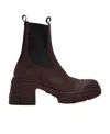 Ganni Woman Ankle Boots Burgundy Size 7 Rubber In Black